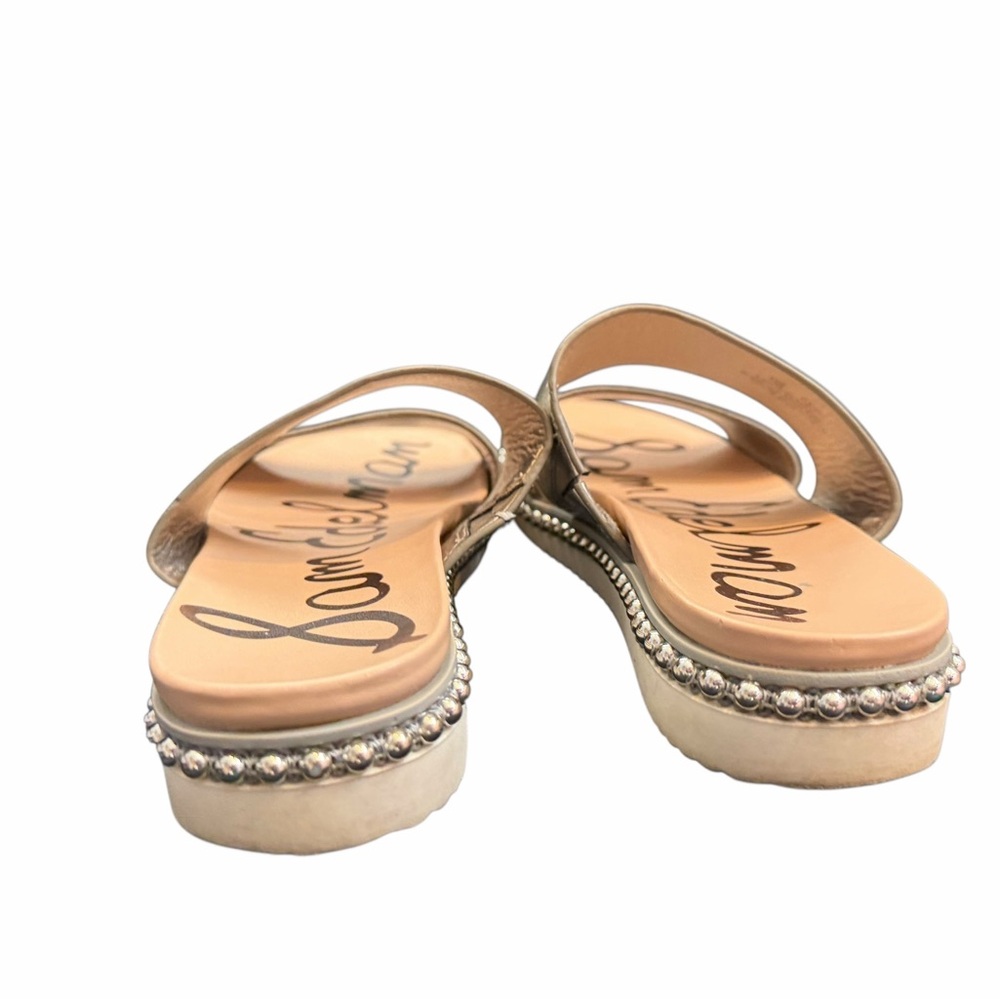 Sam Edelman Silver Metallic Double-Band Slide Sandals - Picture 4 of 5
